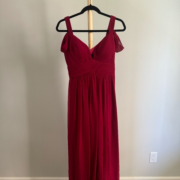 LULUS x Bariano Ocean of Elegance Wine Red Maxi Dress Size XS - Picture 5 of 12